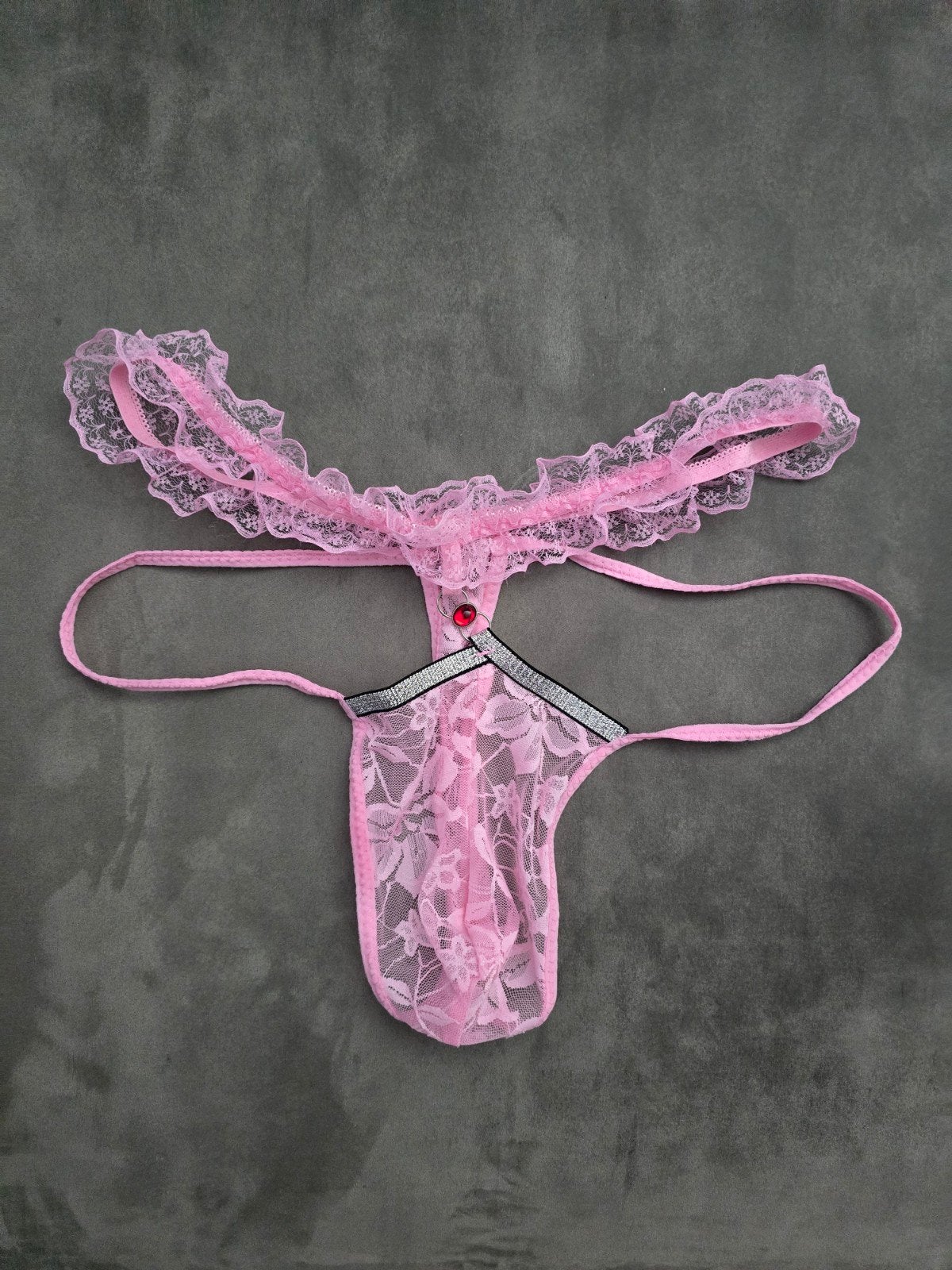 Roze Kanten String met Ruches, Kleding | Heren, Verzenden, Roze