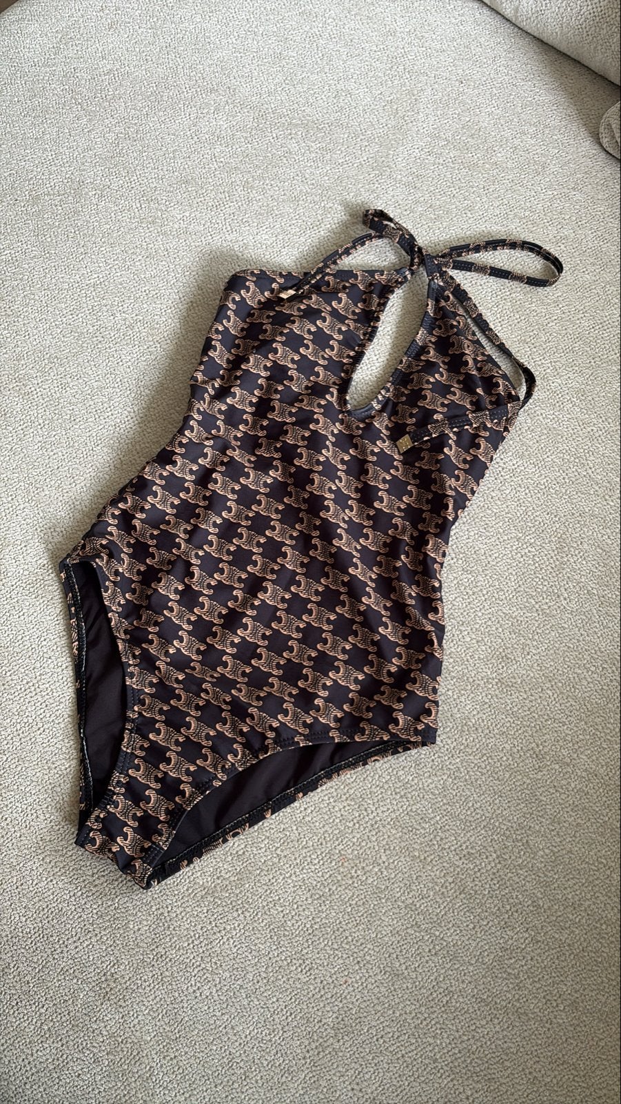 Celine Monogram Badpak - Zo goed als nieuw, Kleding | Dames, Badmode en Zwemkleding, Nieuw, Badpak, Zwart, Ophalen of Verzenden