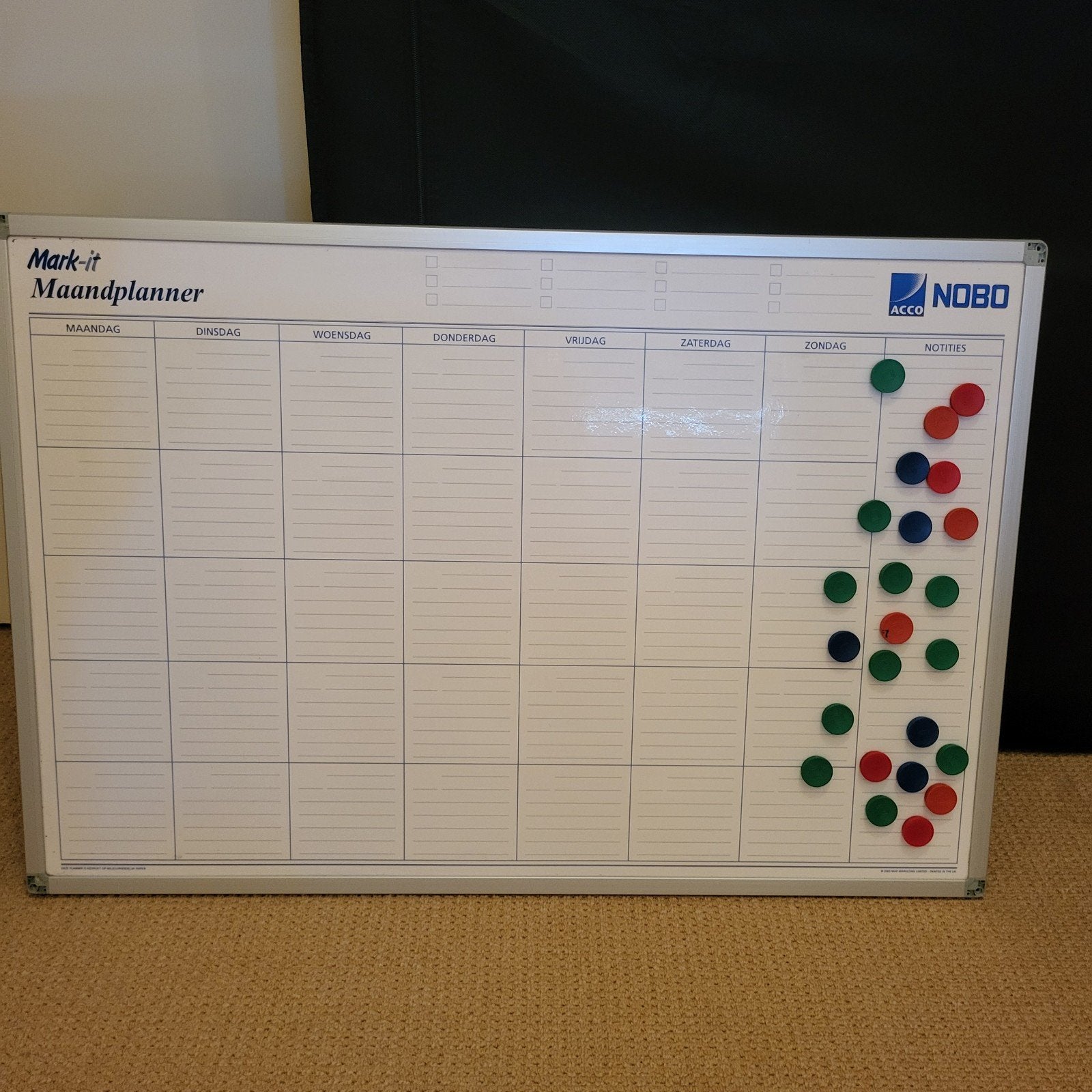 magnetisch planbord, Ophalen