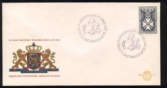 Nederland FDC E72 Zonder Adres, Militaire Willemsorde 1965, Ophalen of Verzenden, Onbeschreven, Nederland