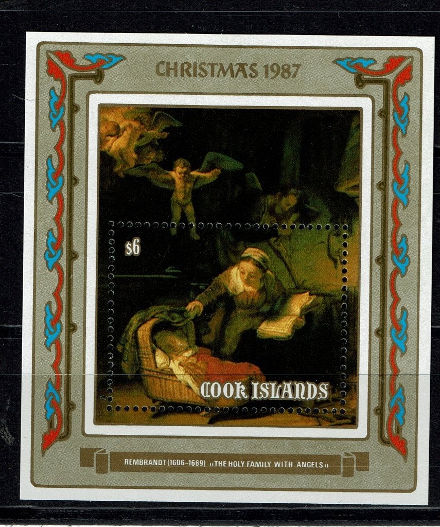 cook isl pf blok kerstmis christmas religie kunst rembrandt, Ophalen of Verzenden, Postfris, Overige thema's
