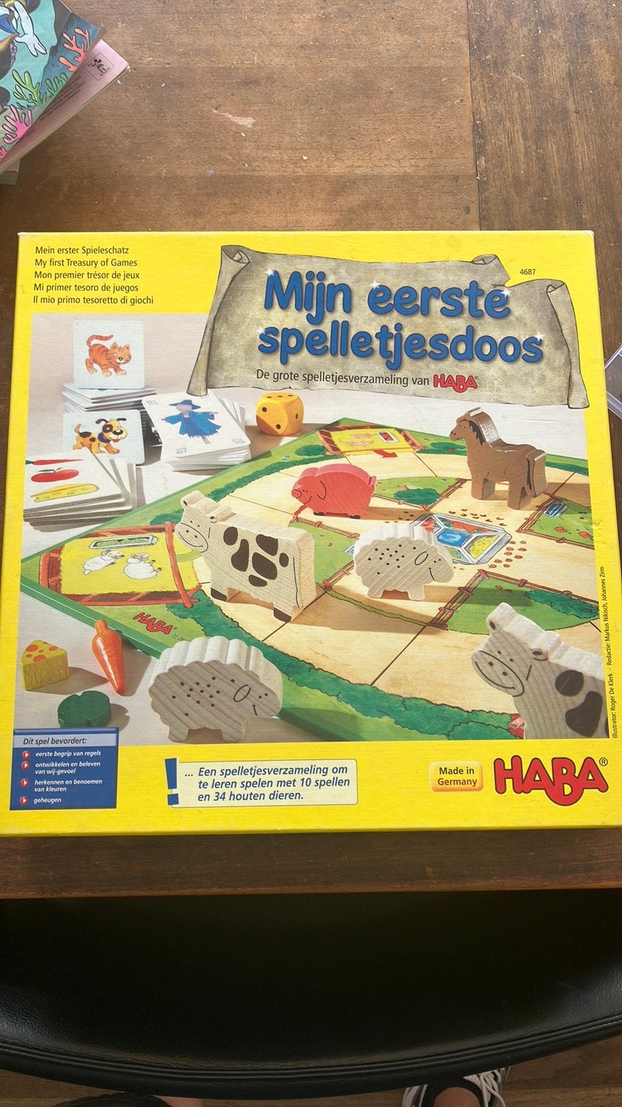 Mijn eerste spelletjesdoos HABA, Hobby en Vrije tijd, Gezelschapsspellen | Bordspellen, Ophalen of Verzenden, Zo goed als nieuw