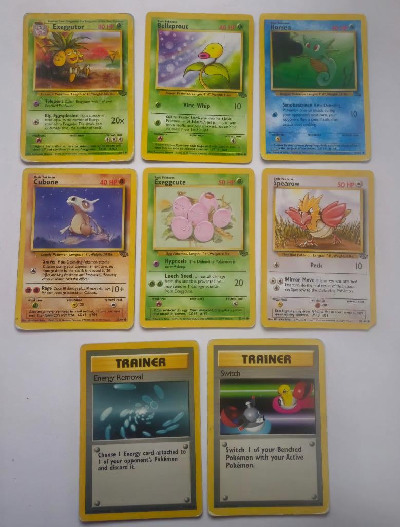 Pokemon kaarten Base Jungle Fossil Engels, Ophalen of Verzenden, Gebruikt, Meerdere kaarten