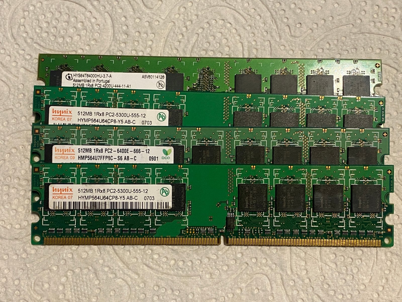 RAM Geheugen 4x512MB PC2, Ophalen, Zo goed als nieuw, DDR2, Desktop