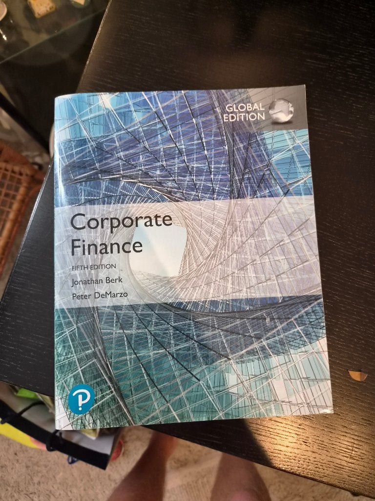 Corporate finance Fifth edition jonathan Berk, Ophalen of Verzenden, Zo goed als nieuw, Economie en Marketing