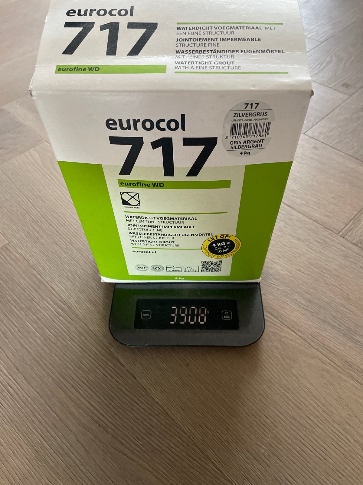 Eurocol 717 zilvergrijs waterdicht voeg materiaal, Wandtegels, 10 m² of meer, Overige materialen, 60 cm of meer