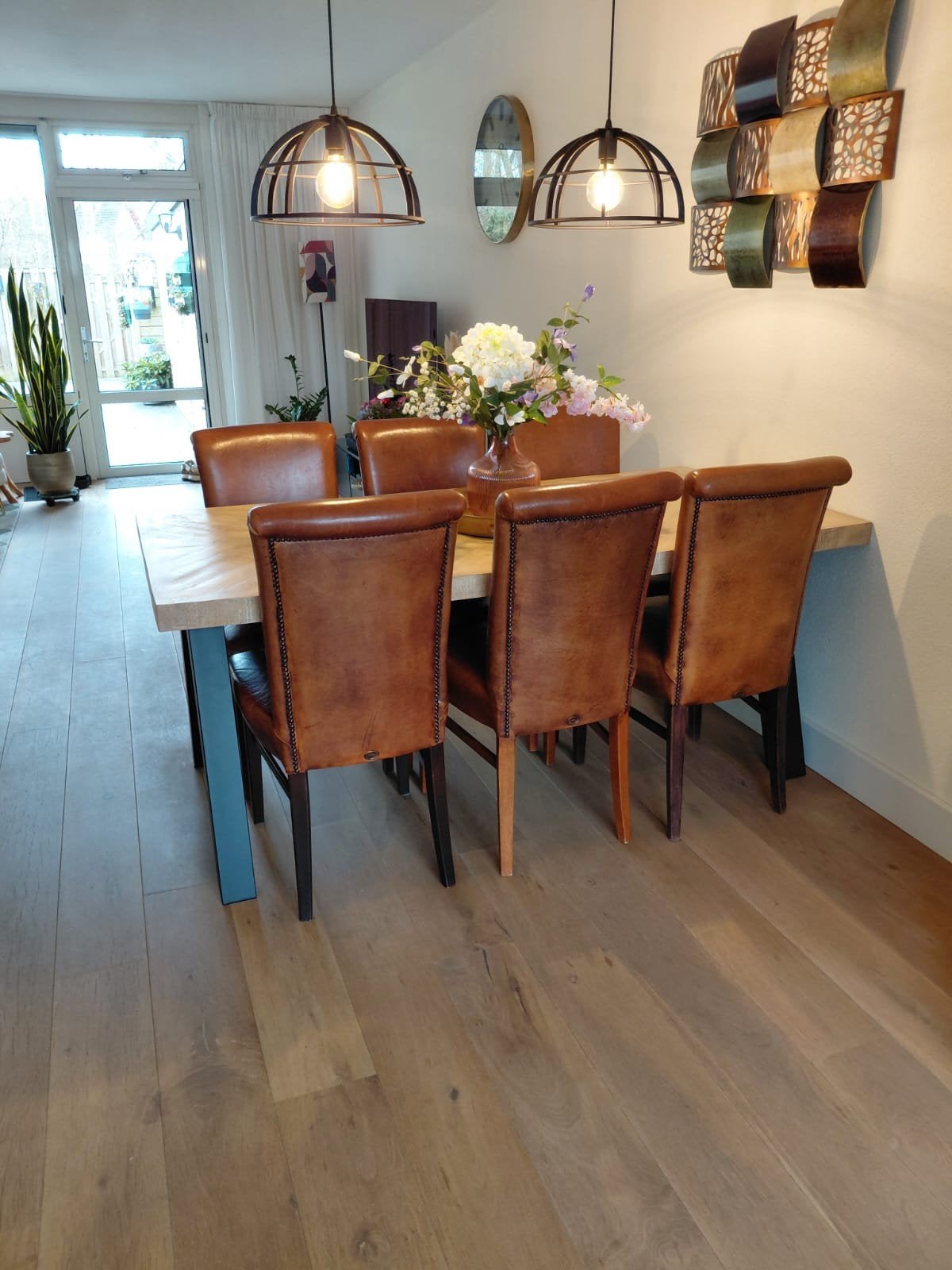Schapenleren stoelen in goede staat, Ophalen, Gebruikt, Bruin, Leer