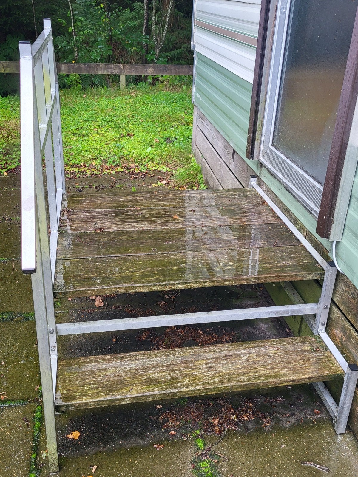 aluminium opstapje voor caravan of stacaravan, Caravans en Kamperen, Ophalen, Gebruikt
