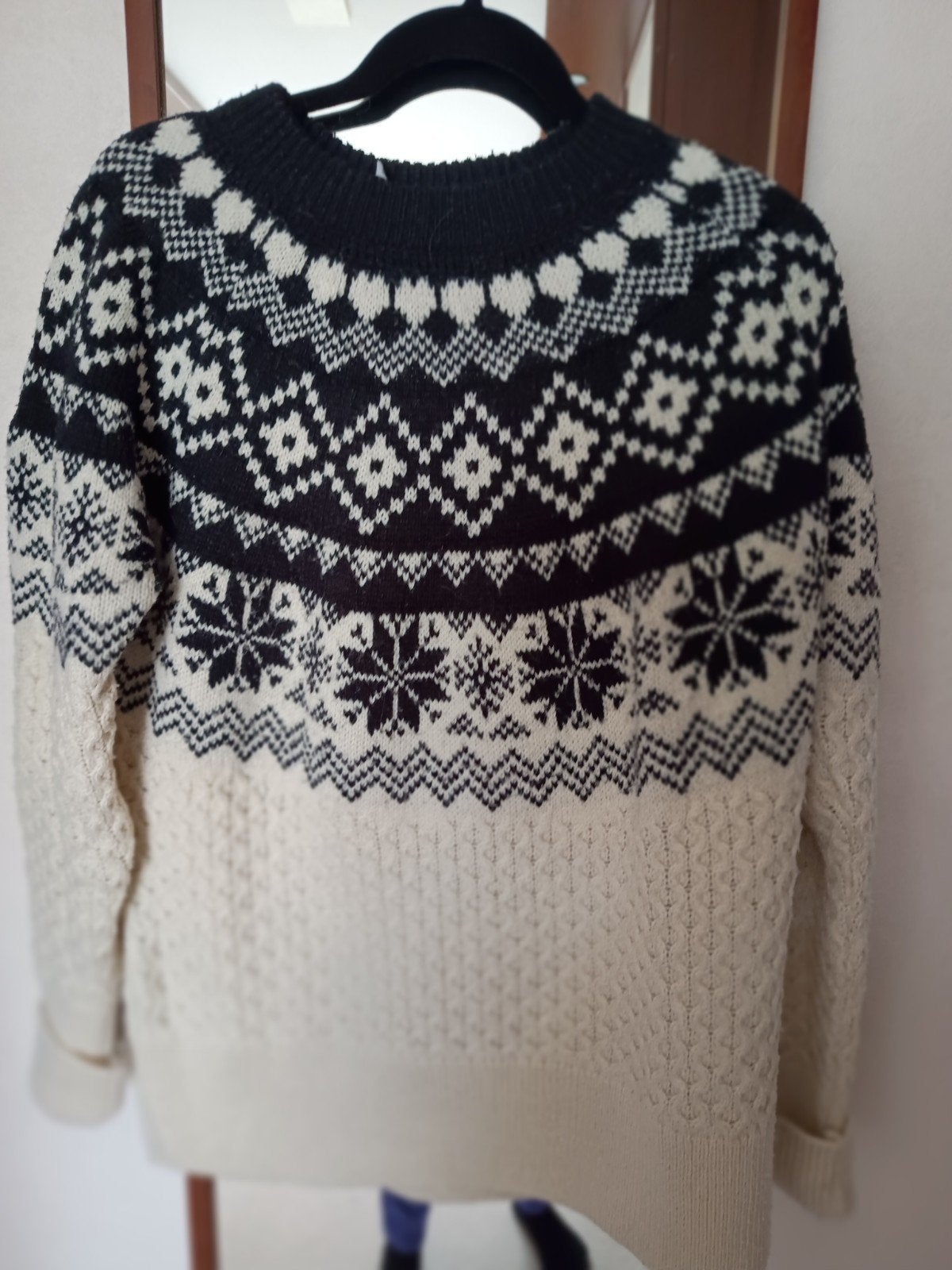Hema Noorse trui met patroon - Maat M, Kleding | Dames, Truien en Vesten, Maat 38/40 (M), Zwart, Ophalen of Verzenden, Zo goed als nieuw