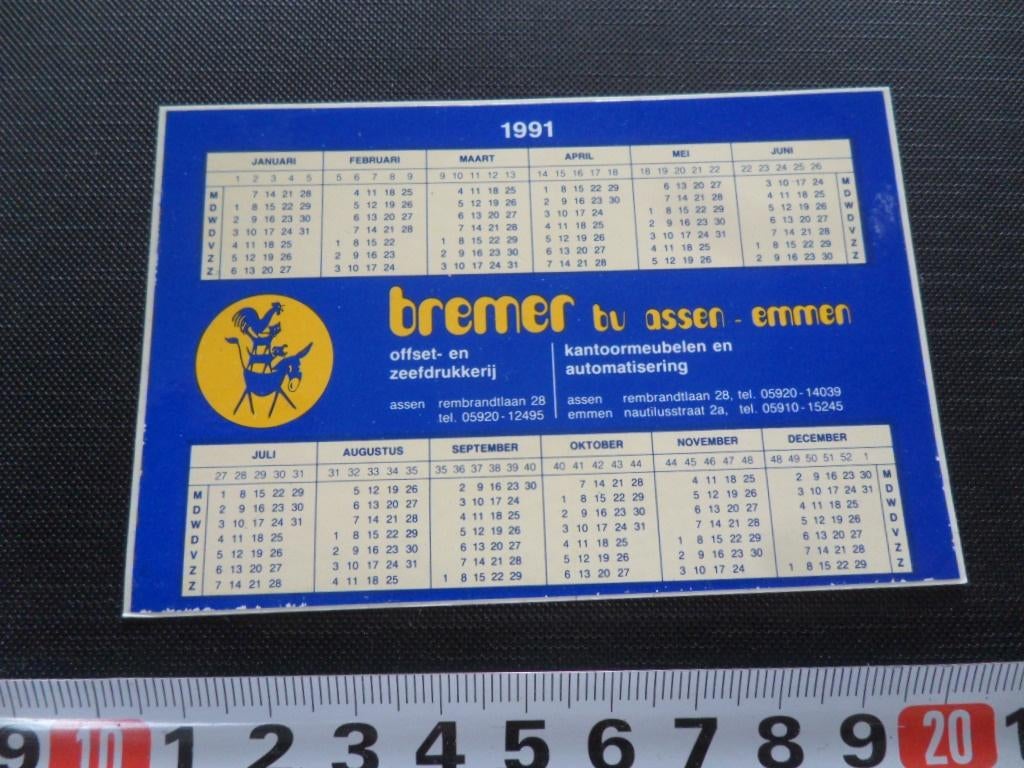 sticker Assen Emmen BREMER BV offset en zeefdrukkerij *, Verzamelen, Stickers, Ophalen, Zo goed als nieuw
