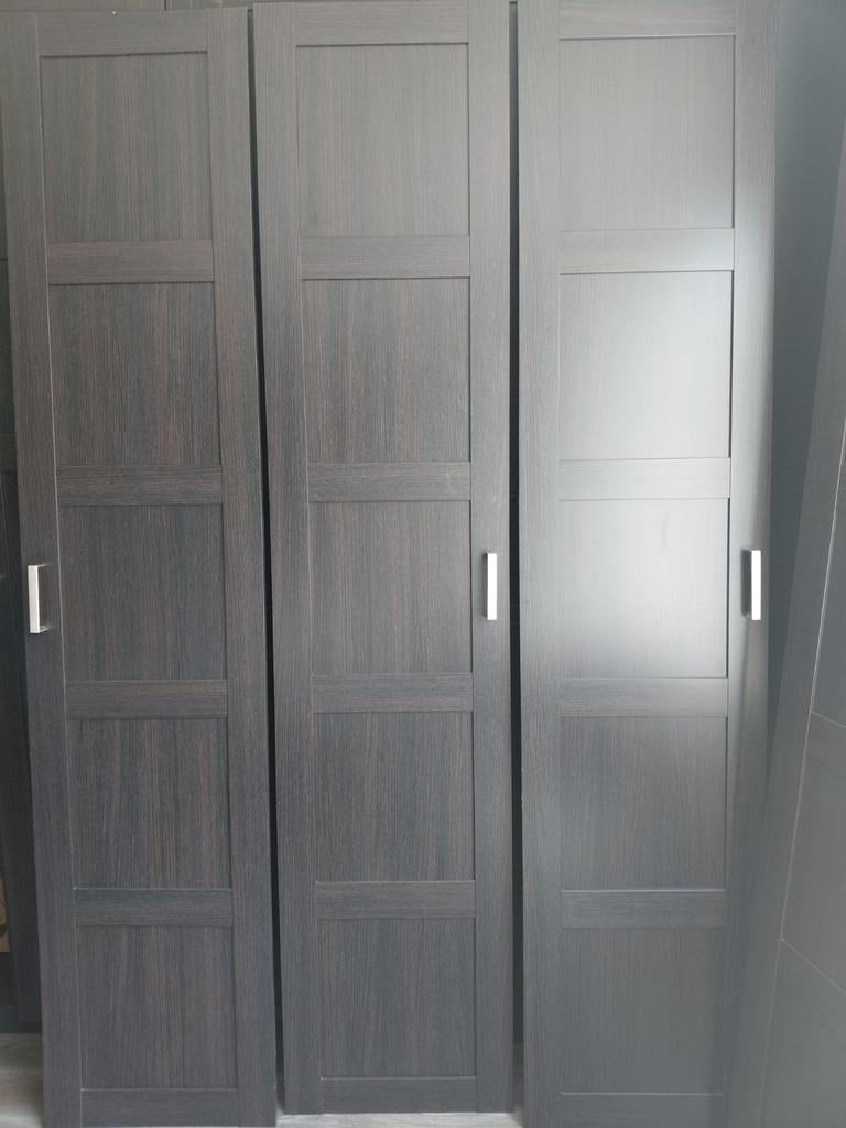 6 IKEA deuren voor Pax zwart/bruin, Ophalen, Zo goed als nieuw