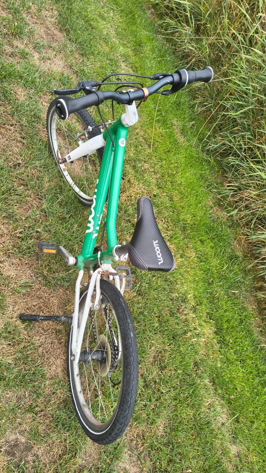 Woom 4 kinderfiets - Groen - 20 inch, Ophalen, 20 inch of meer, Gebruikt, Velgrem