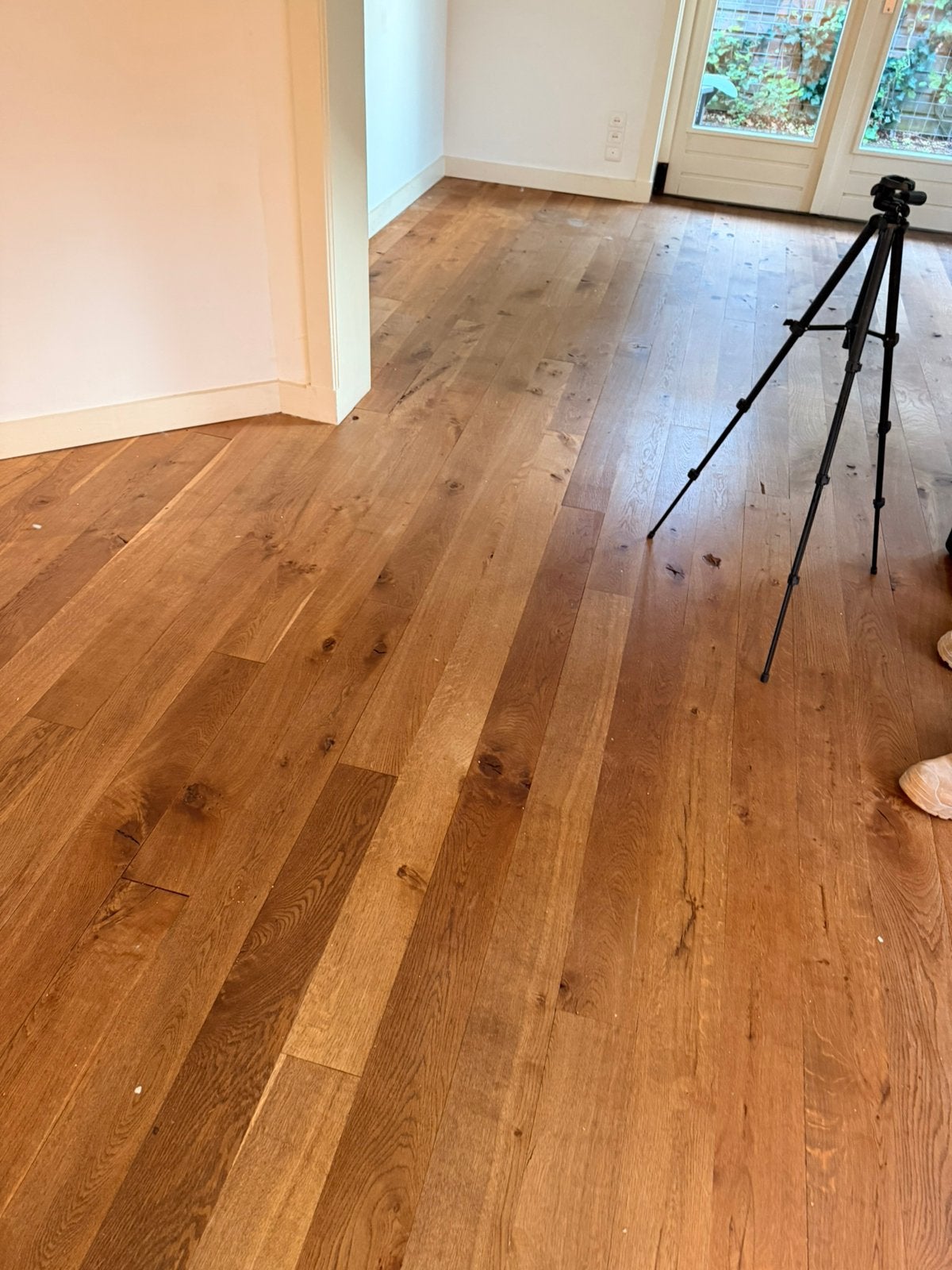 Houten vloer ongeveer 35 vierkante meter, Doe-het-zelf en Verbouw, Ophalen, Gebruikt, 50 tot 150 cm, Vloerdelen of -planken