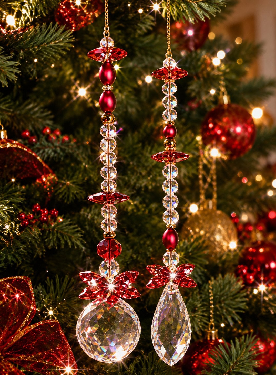 Uniek prachtige kerstcathers voor raam of boom Swarovski, Ophalen of Verzenden, Nieuw