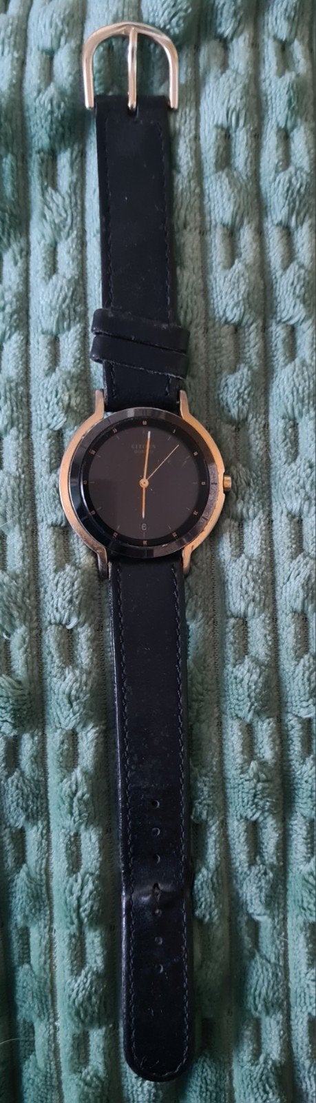 Citizen Quartz horloge met leren bandje, Ophalen of Verzenden, Gebruikt, Leer, Citizen