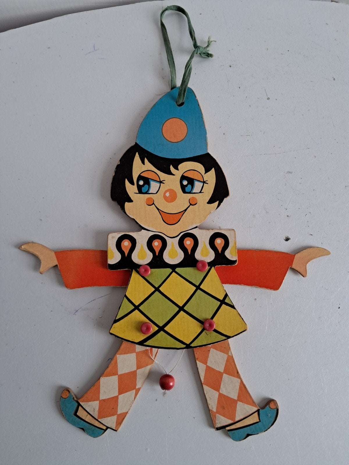 Vintage houten clown decoratie, Antiek en Kunst, Ophalen of Verzenden