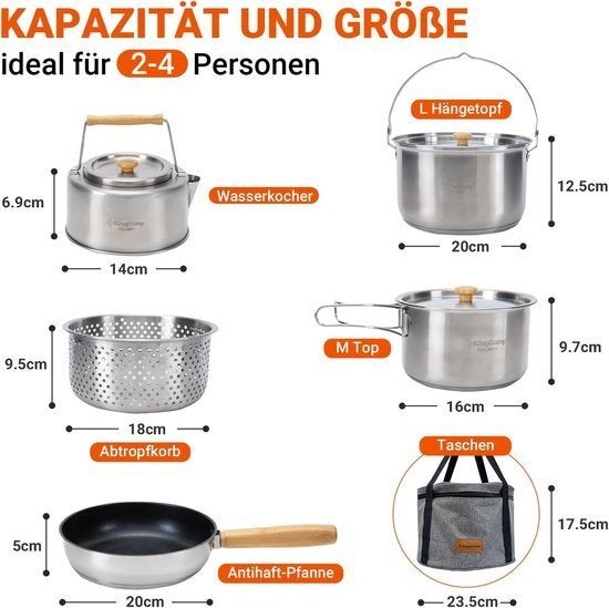 Complete Kookset Camping – Camping Pannenset, Corvance B.V., Verzenden, Nieuw, Corvancebol@gmail.com