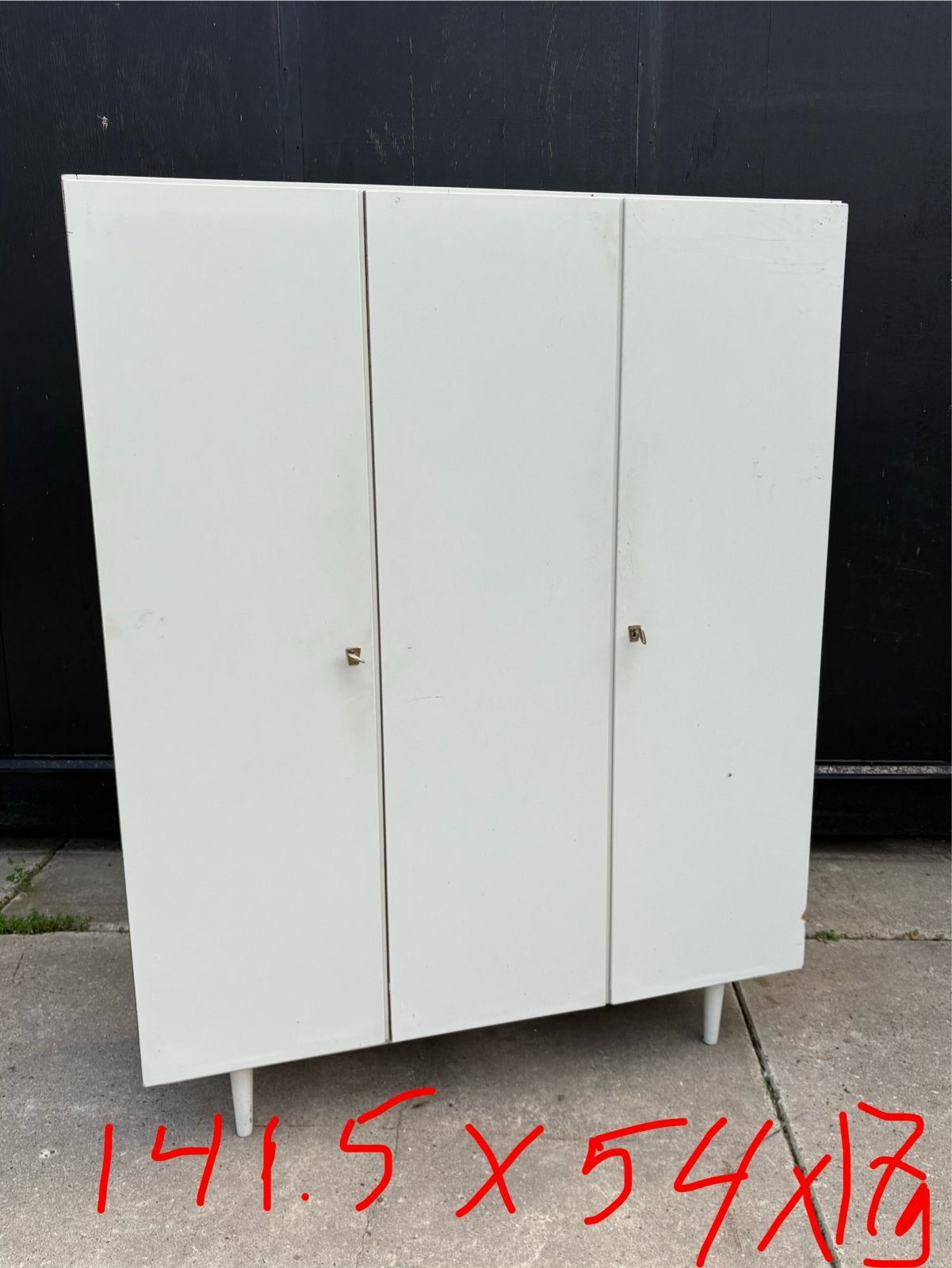 Vintage kast jaren 70 - Wit met 3 deuren, Huis en Inrichting, Ophalen of Verzenden