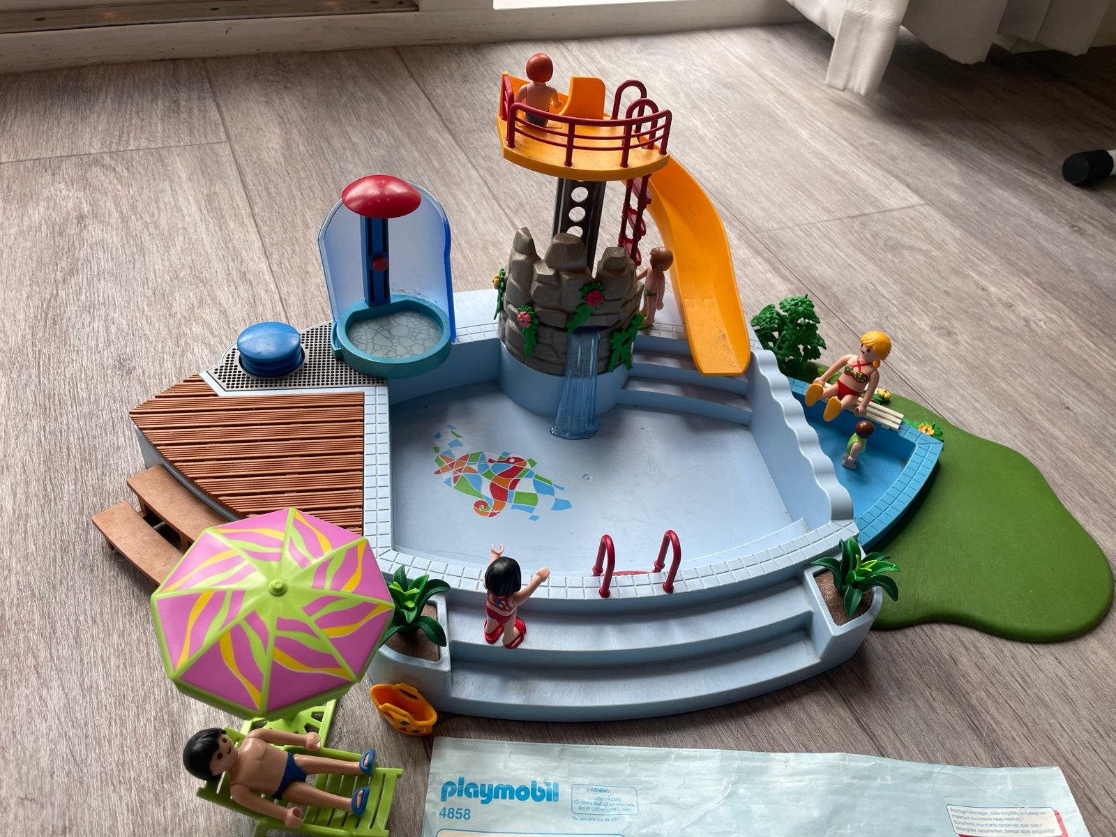 Playmobil Zwembad met glijbaan en figuren, Ophalen, Gebruikt, Complete set