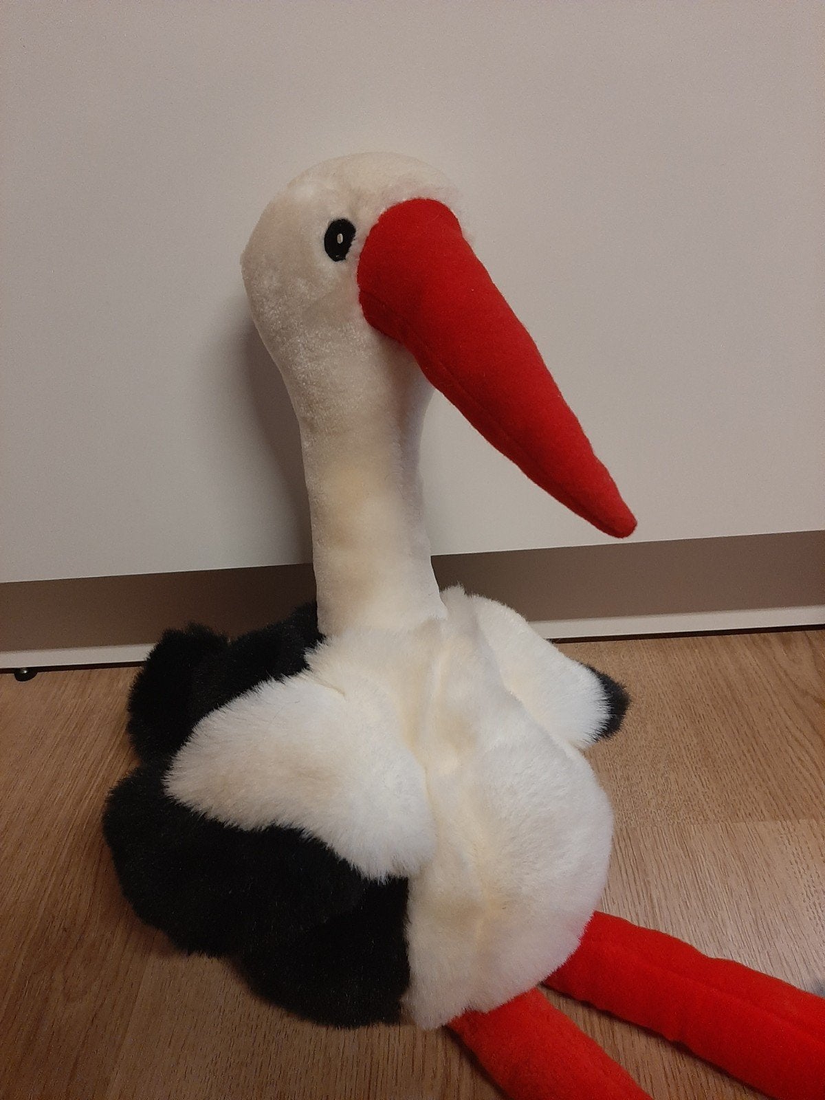 Ooievaar handpop knuffel 50 cm, Ophalen of Verzenden