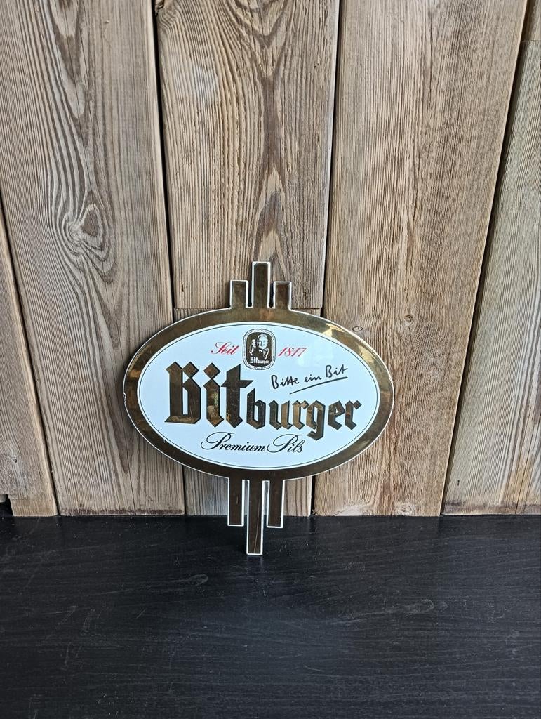 Emaille Bitbuger bordje, Verzamelen, Biermerken, Ophalen, Gebruikt, Reclamebord, Plaat of Schild, Overige merken