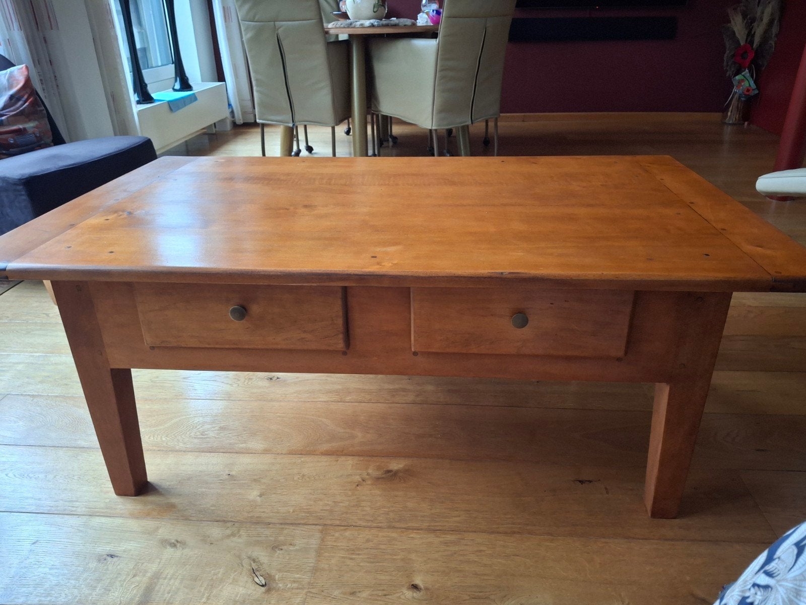 salontafel kersenhout, Ophalen, Gebruikt, 100 tot 150 cm, 50 tot 100 cm