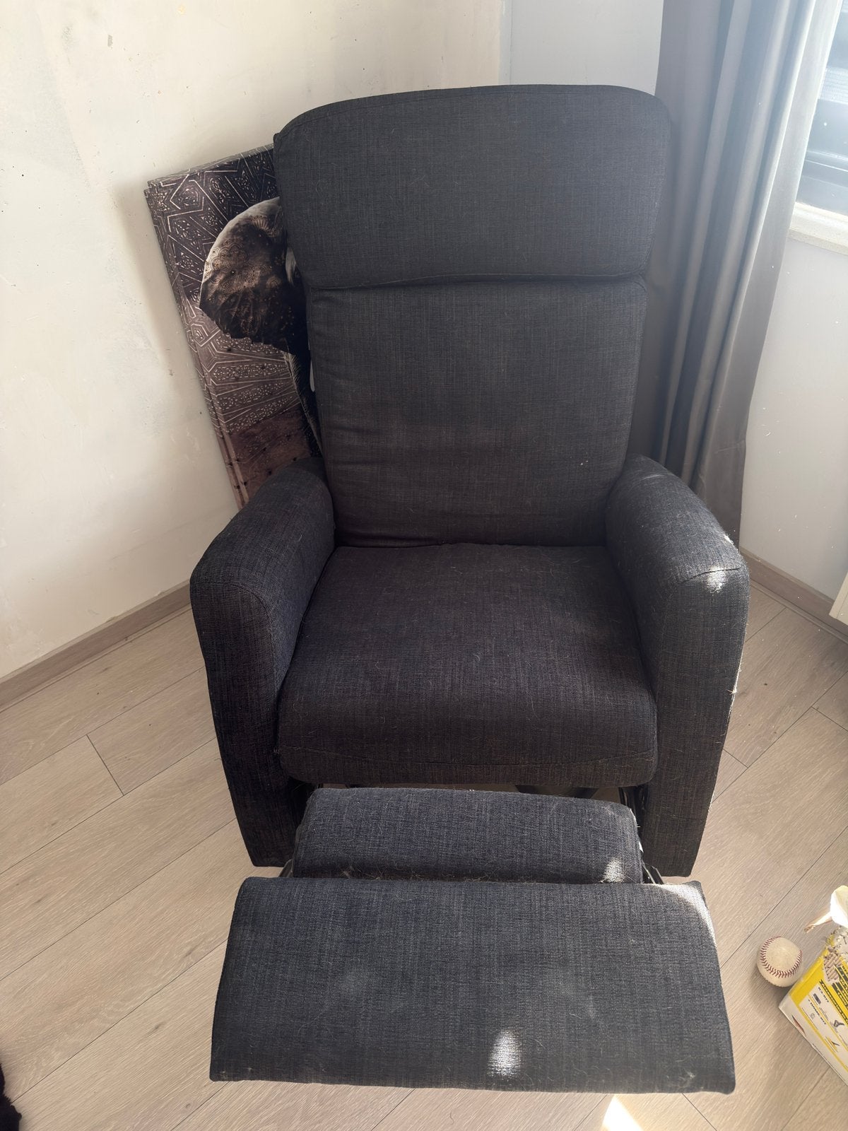 Relaxstoel met uitklapbare voetsteun, Ophalen, Zo goed als nieuw, 50 tot 75 cm