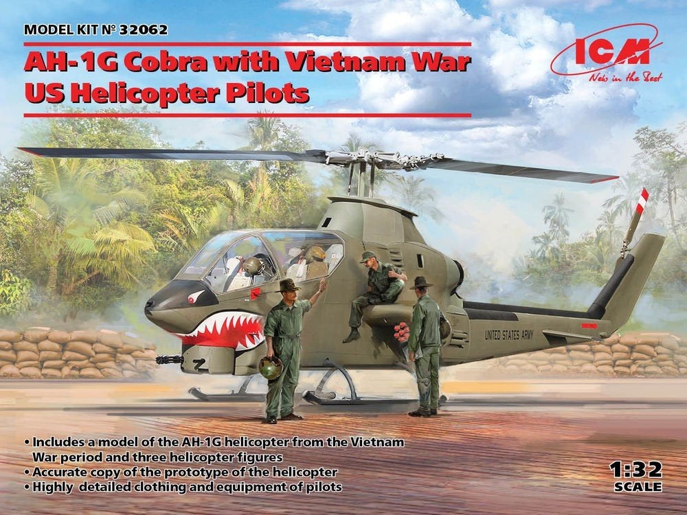 ICM AH-1G Cobra US Helicopter Pilots in 1:32, Overige merken, Verzenden, Helikopter, Nieuw