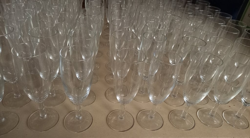 Partij 10 dozen Champagne, Cocktail Flutes glazen Huwelijk, Ophalen, Zo goed als nieuw, Overige typen