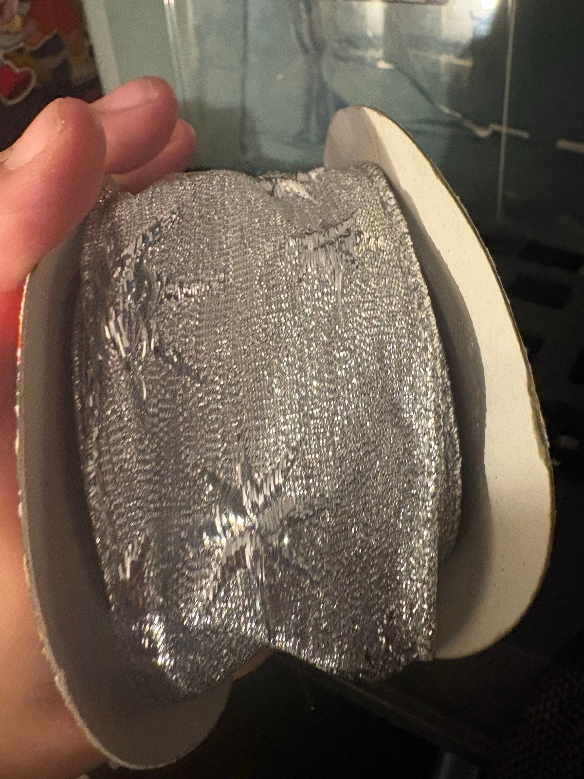 Zilverkleurig lint op rol, Gebruikt, Zilver, Textiel, Ophalen of Verzenden
