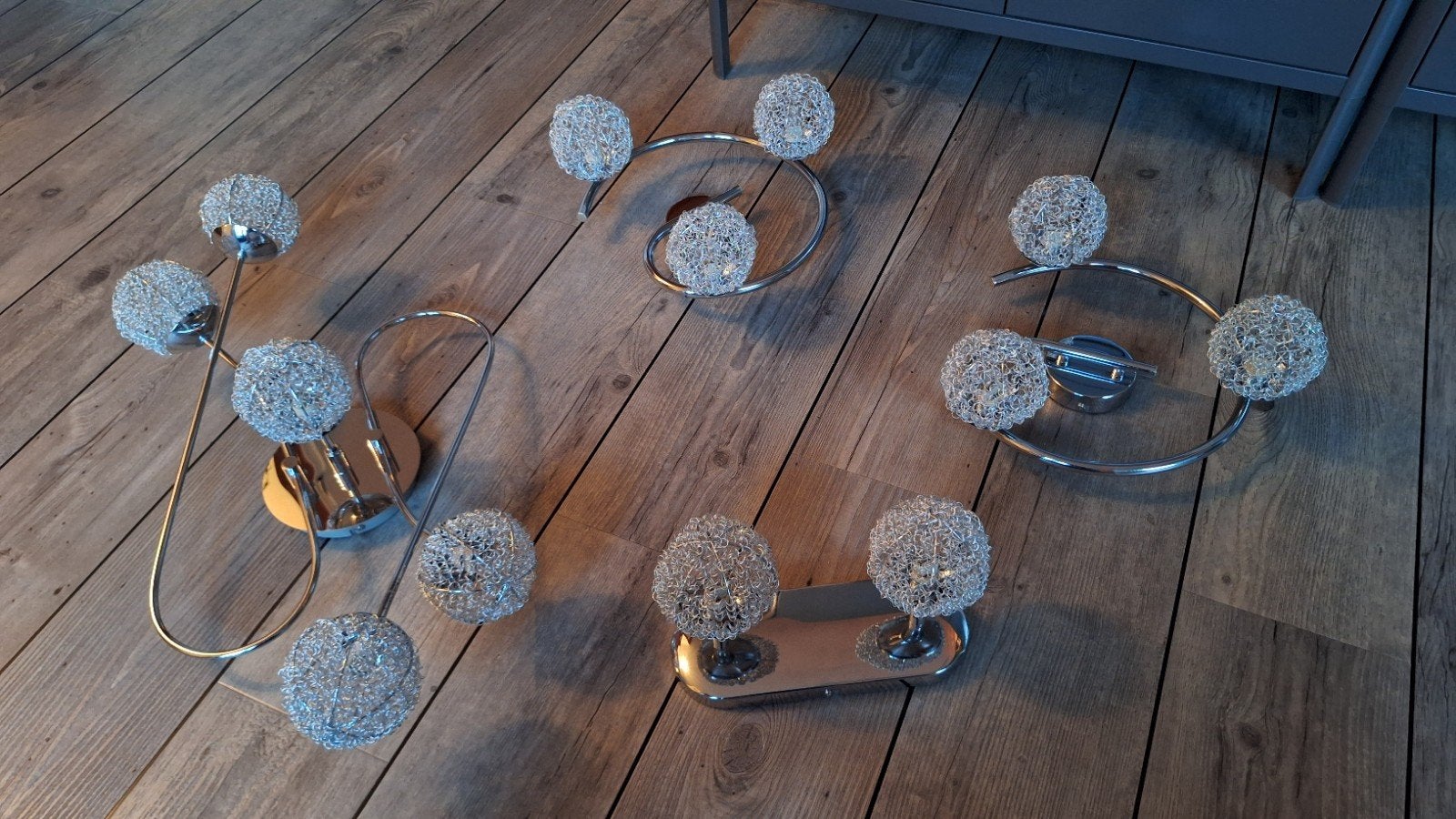 Moderne designlampen set - plafond, Ophalen, Zo goed als nieuw, Modern, Design, Chroom