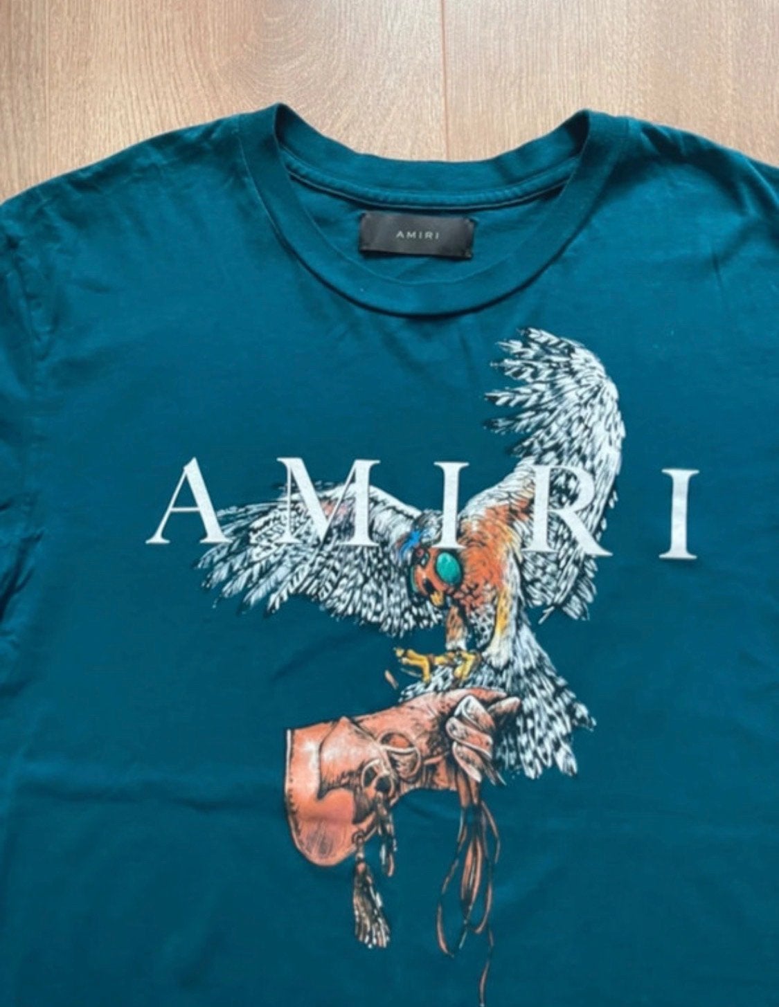 Amiri T-shirt met adelaarprint - Maat L - Origineel, Ophalen of Verzenden, Zo goed als nieuw, Maat 52/54 (L), Groen