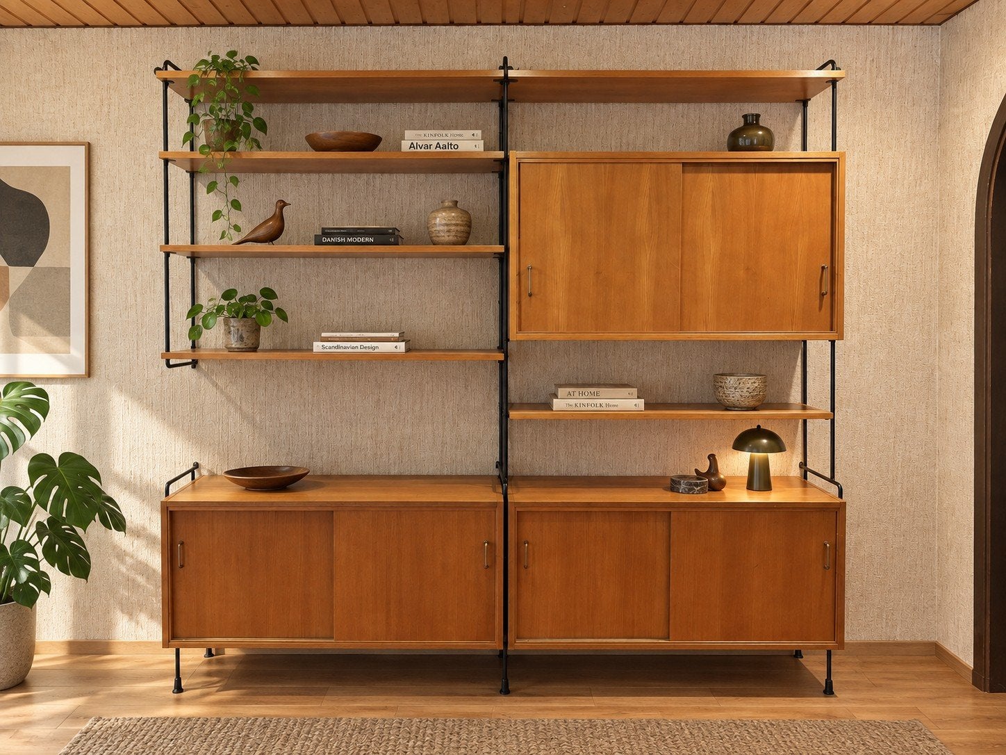 Omnia Hilker wandsysteem jaren 60 Mid Century Vintage, 150 tot 200 cm, Teakhout, Ophalen of Verzenden, 150 tot 200 cm