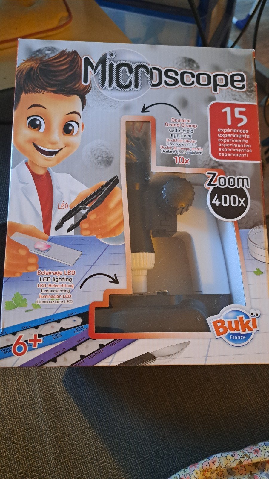 Buki France Microscoop 400x Zoom met 15 Experimenten, Ophalen of Verzenden, Nieuw