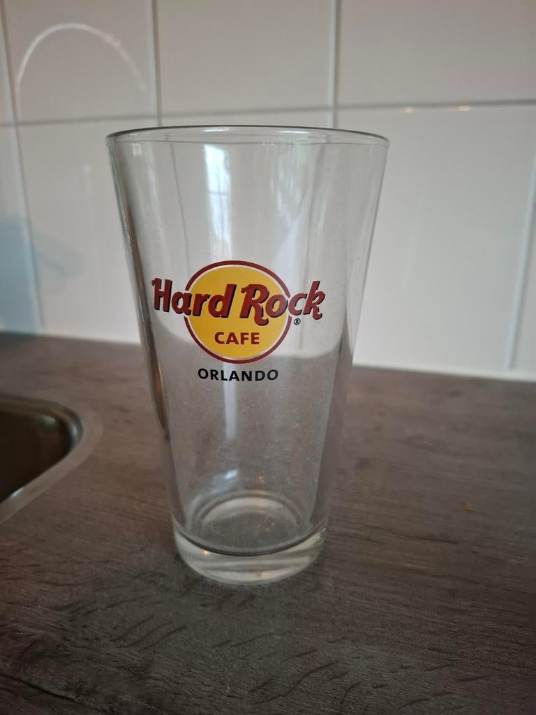 Hard Rock Cafe Orlando bierglas, Ophalen of Verzenden, Zo goed als nieuw, Meerkleurig, Overige merken