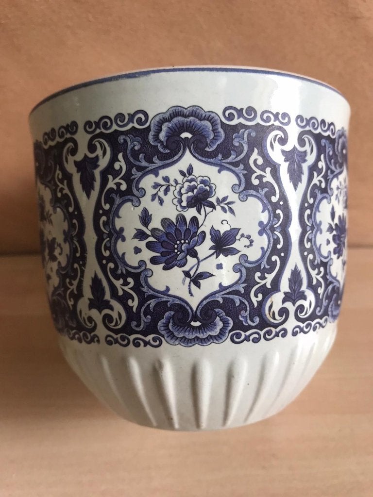 Vintage Bloempotje Frankton Tegelen Delfts Blauw 10,5 cm, Ophalen of Verzenden