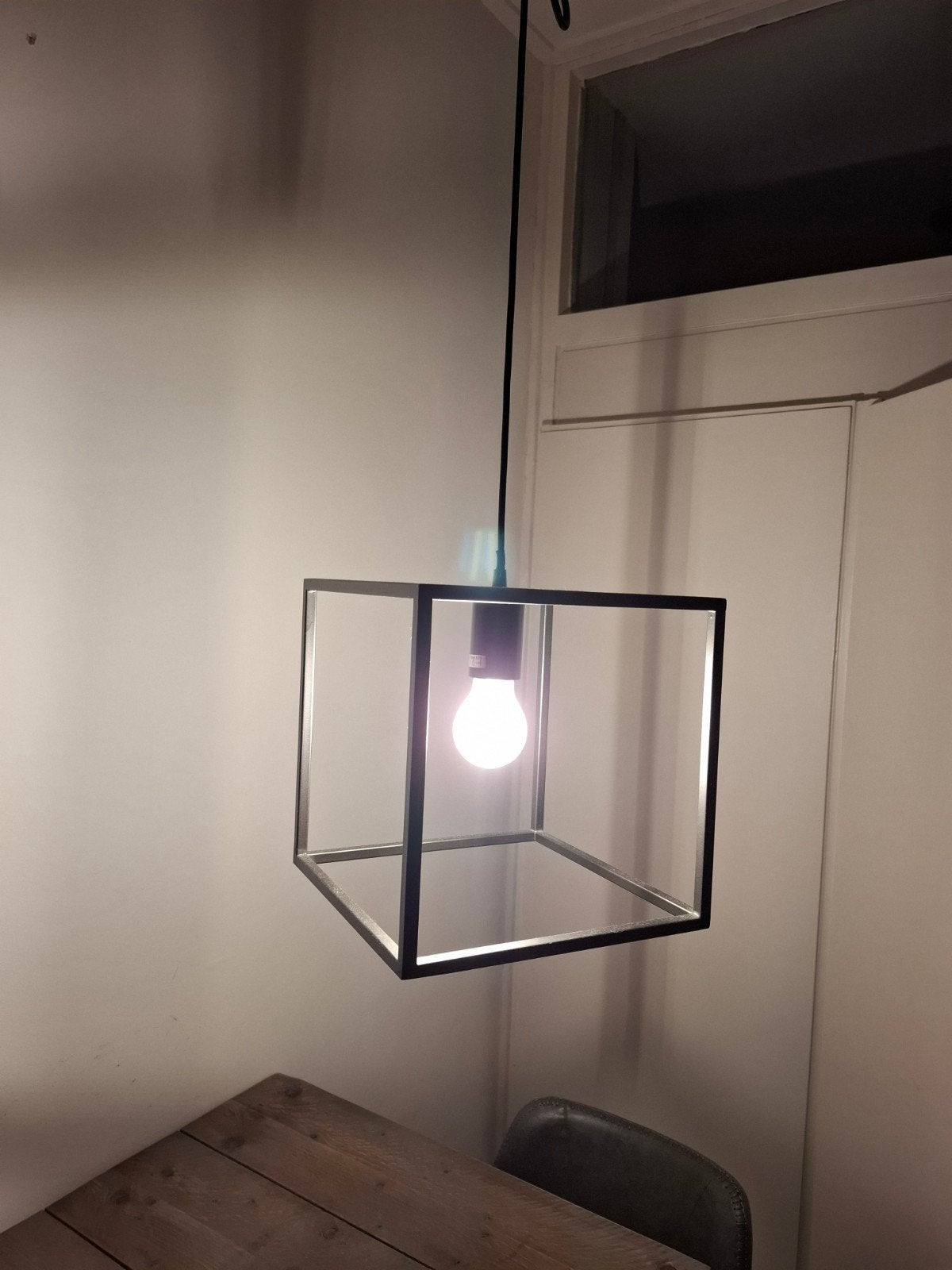 Moderne kubus hanglamp, Ophalen, Modern, Industrieel, Minimalistisch, E27 (groot), Zo goed als nieuw