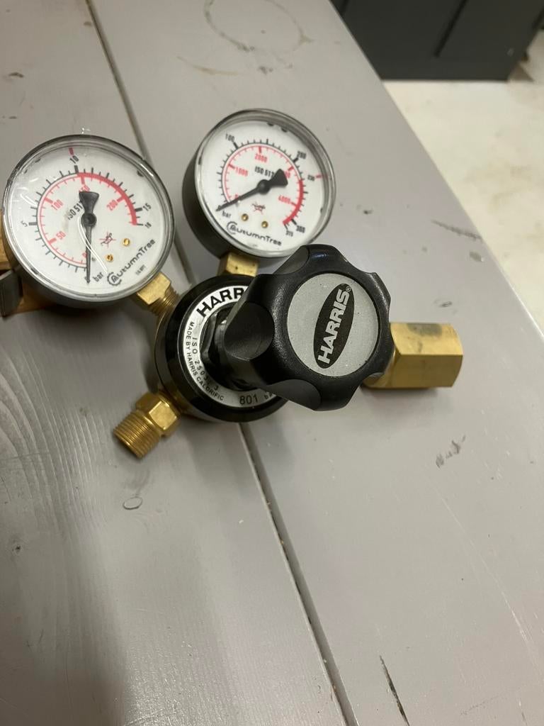 Te Koop : Harris Reduceer argon/co2 manometer 15 liter pm, Ophalen, Zo goed als nieuw, Co2