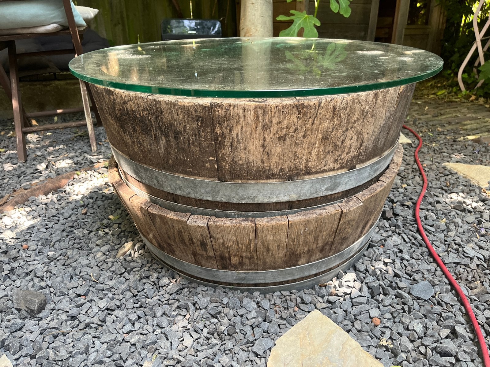 Eikenhouten bloembakken gebeitst wit/naturel, Tuin en Terras, Bloembakken en Plantenbakken, Ophalen, Gebruikt, Minder dan 30 cm