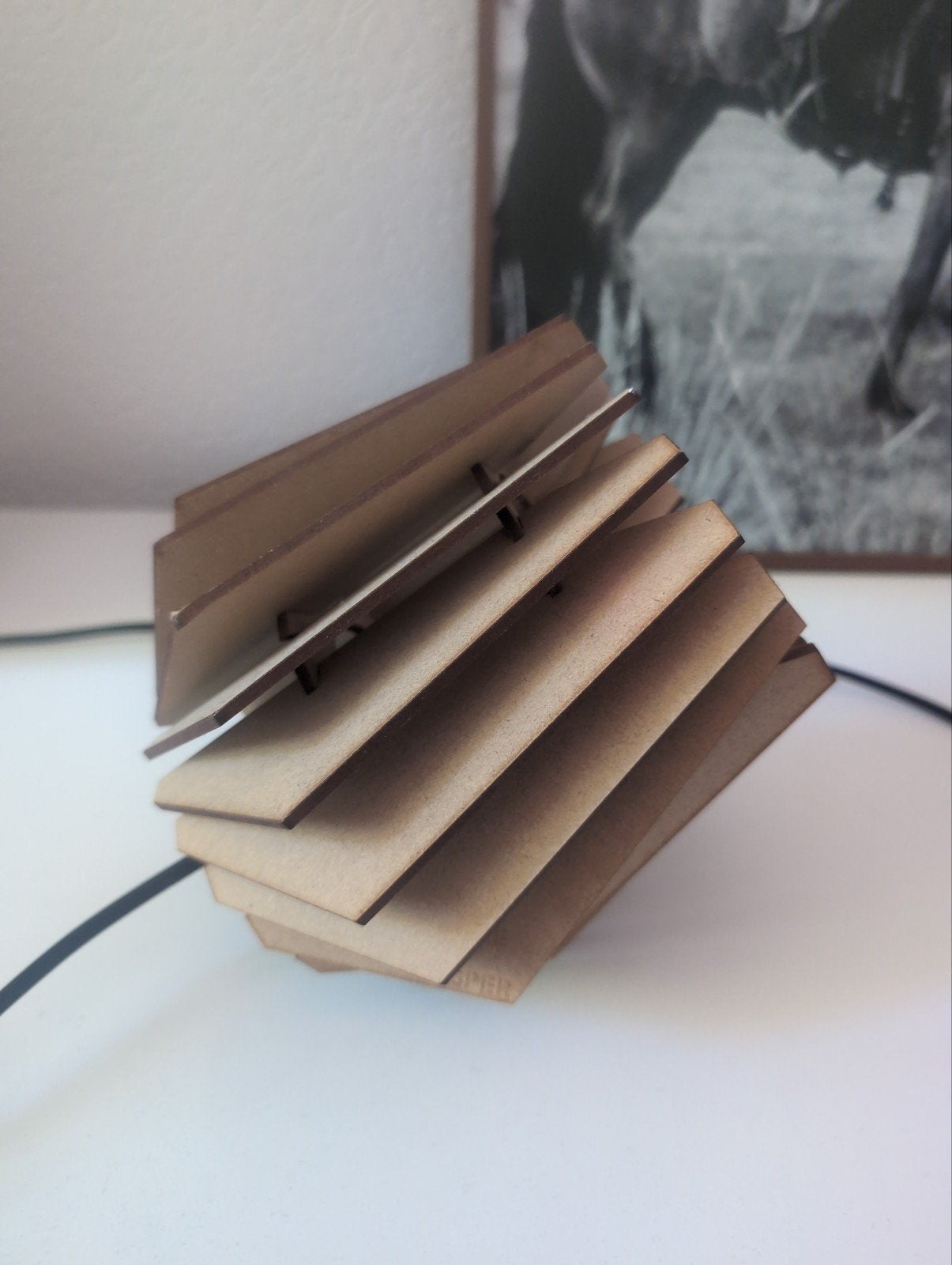 Tjalle en Jasper tafellamp lamp sfeer naturel en zwart, Minder dan 4 cm, Overige materialen, Ophalen of Verzenden, Zo goed als nieuw
