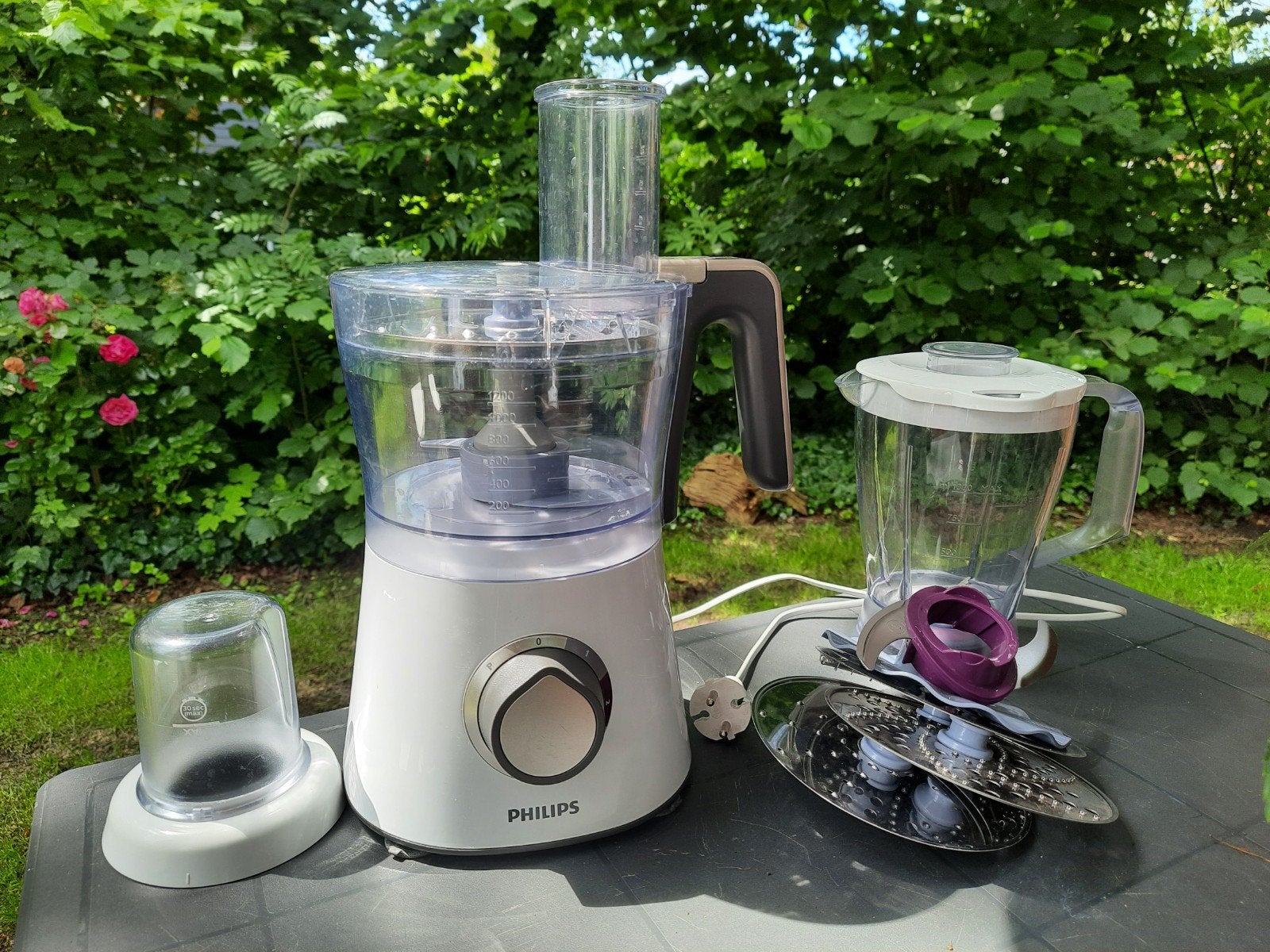 Philips Foodprocessor HR7762/90 - Compacte 3-in-1 Keukenhulp, Witgoed en Apparatuur, Keukenmixers, Gebruikt, 1 tot 2 liter, 2 snelheden