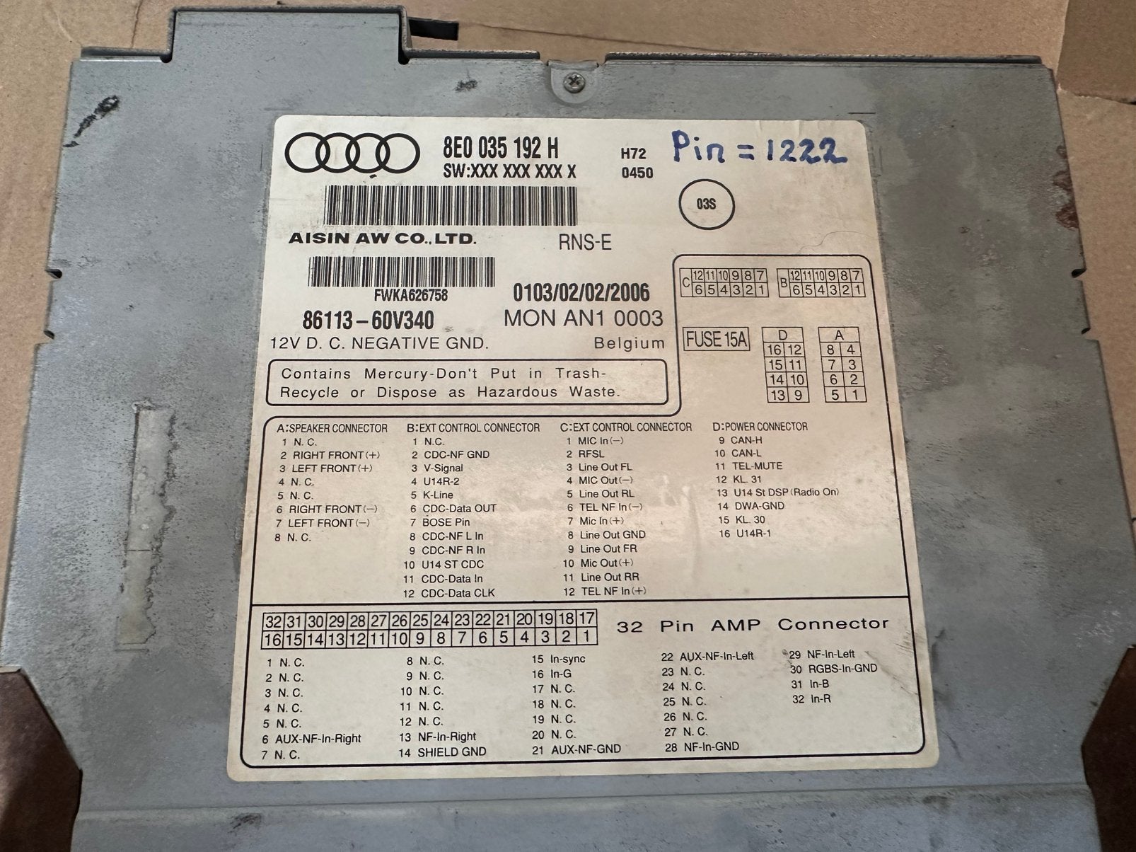 Audi rns e, Ophalen of Verzenden, Zo goed als nieuw