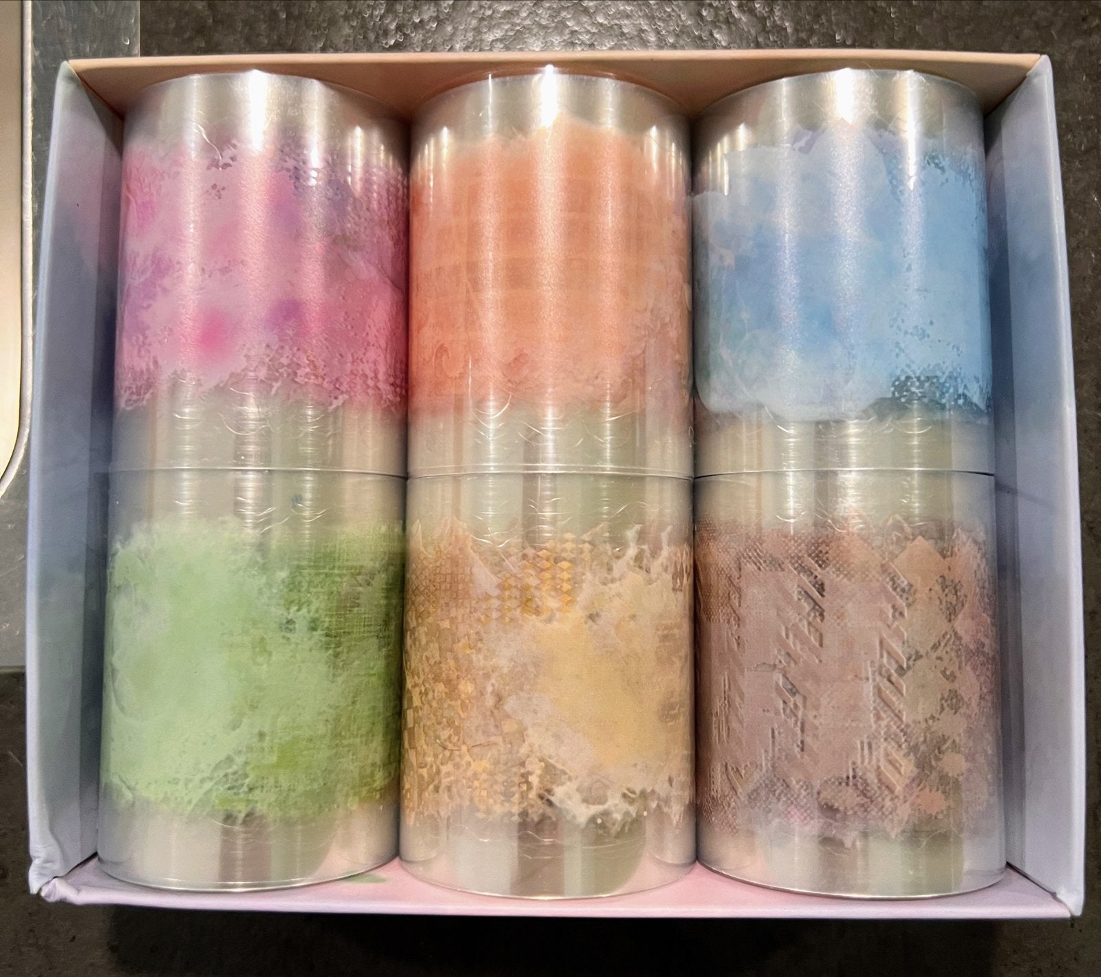 6 rollen PET tape - Knutselmateriaal, Zelfklevend, Meerkleurig, Ophalen of Verzenden, Zo goed als nieuw