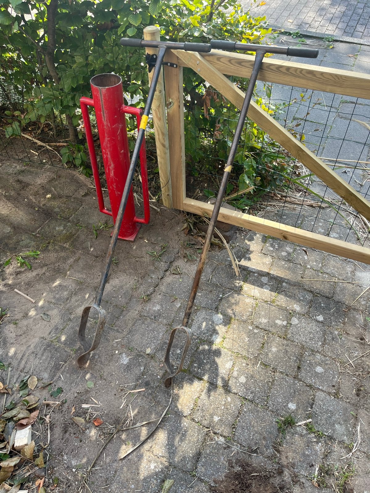 2x Grondboor 8 cm en 10 cm en paalram - te huur, Ophalen, Gebruikt, Overige typen