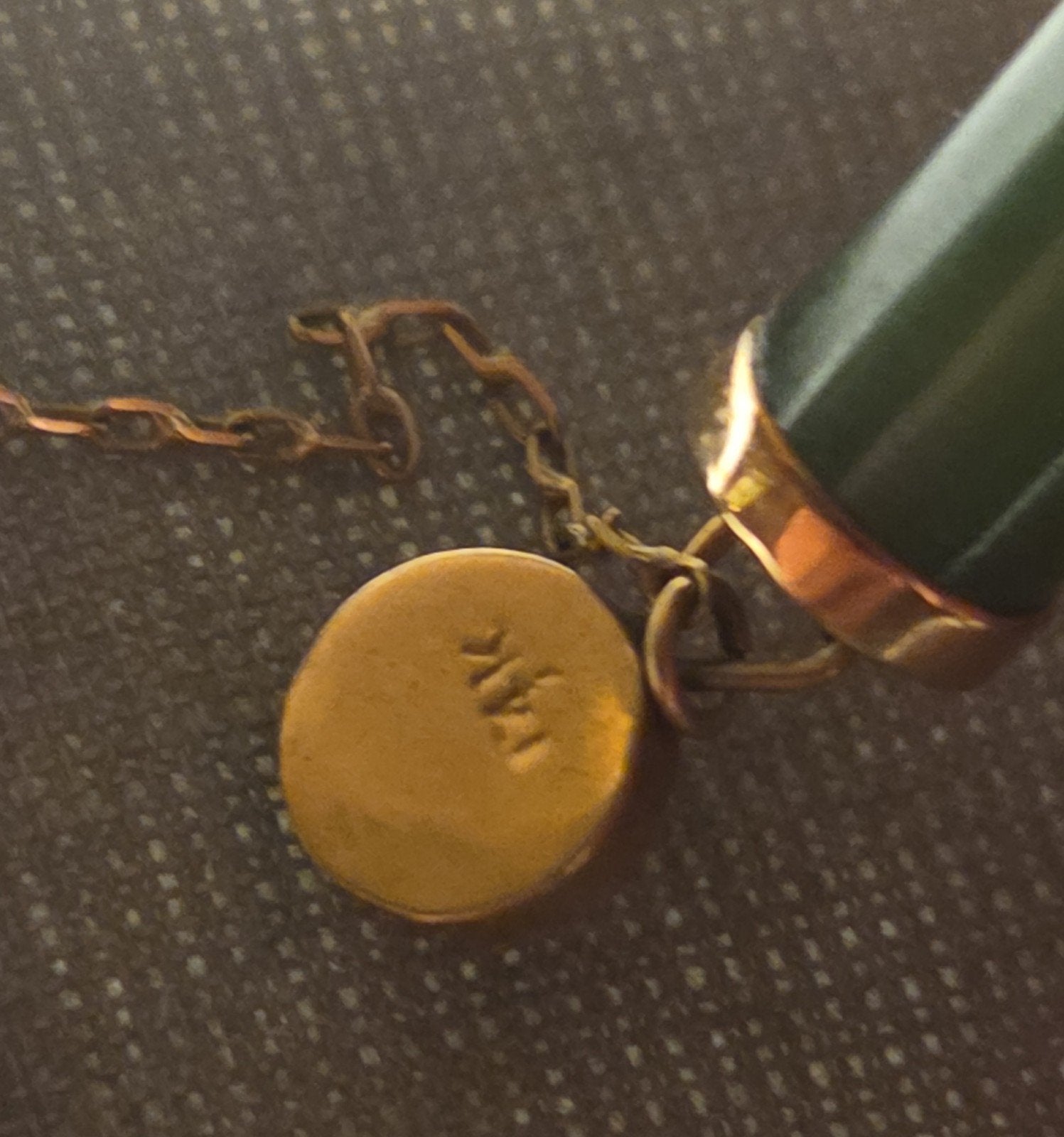 Vintage 14k geelgouden jade armband, Ophalen of Verzenden, Zo goed als nieuw, X, Met edelsteen