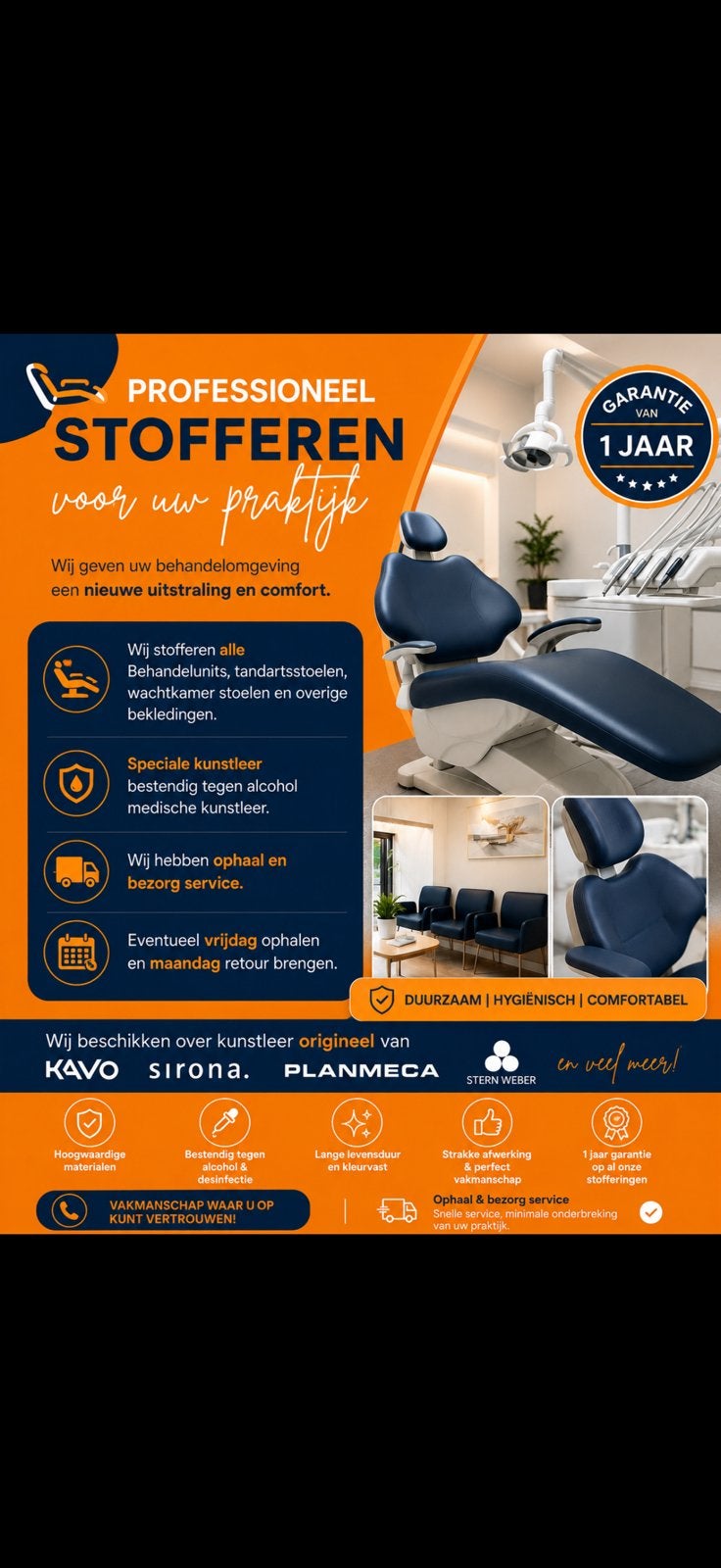 Mr Dental l Stofferen l Behandelunits l Bekleden, Ophalen of Verzenden, Nieuw