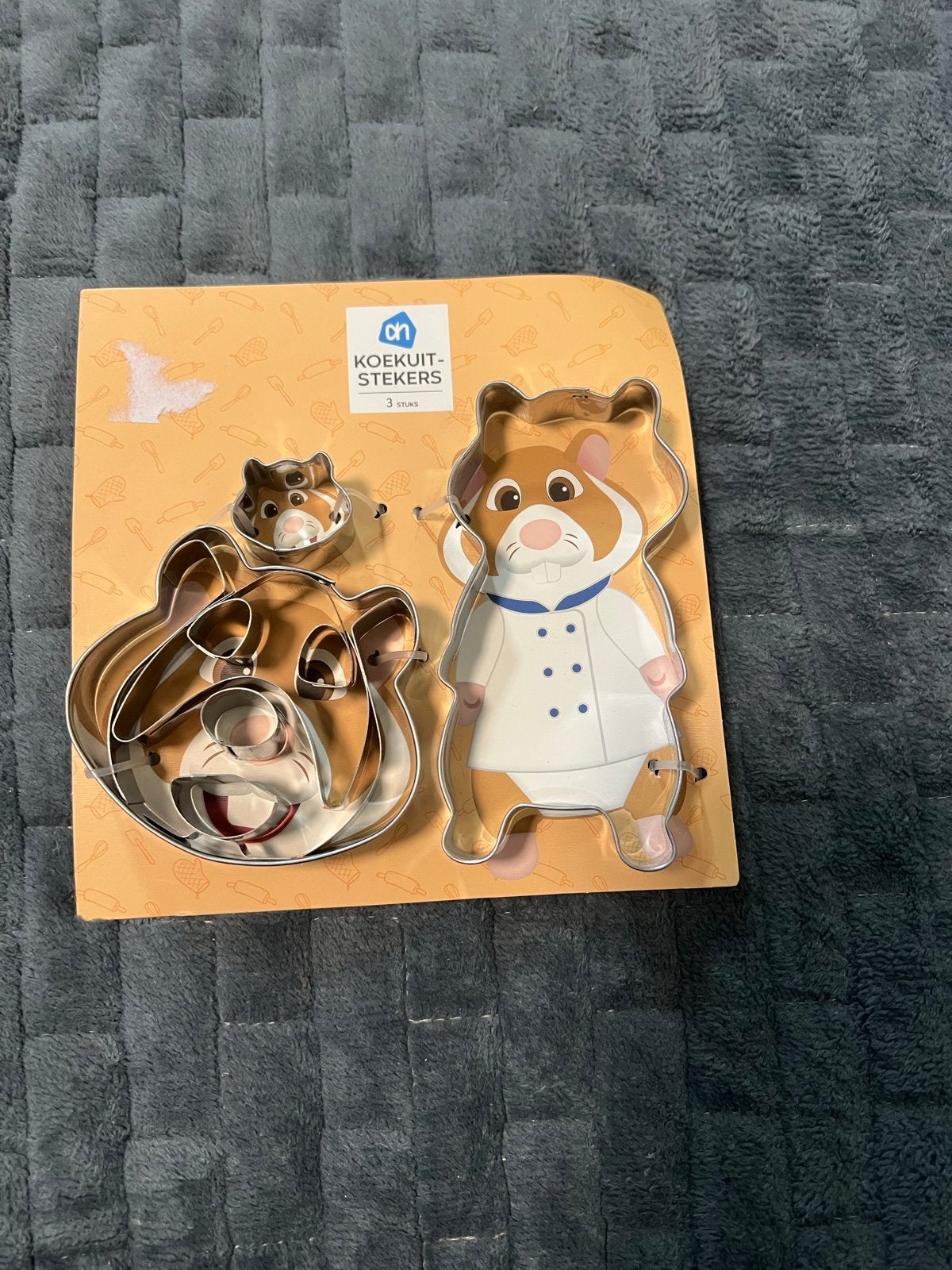 NIEUW, set van 3 koek uitstekers ‘hamster’ van Albert Heijn, Overige typen, Ophalen of Verzenden, Metaal, Overige merken