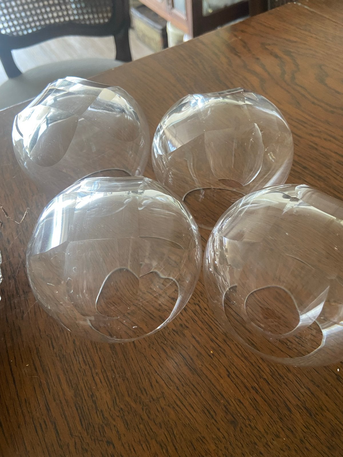 Set van 4 kristallen cognac of whiskey glazen, Antiek en Kunst, Ophalen of Verzenden