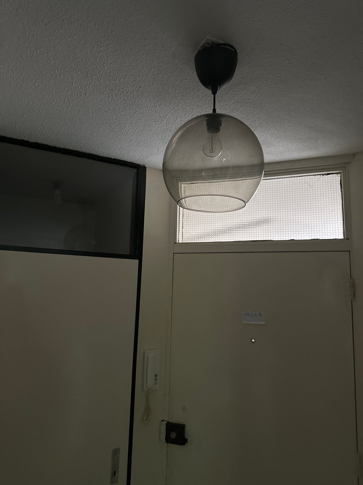 Moderne glazen hanglamp - Zo goed als nieuw, Ophalen of Verzenden, Zo goed als nieuw, Glas