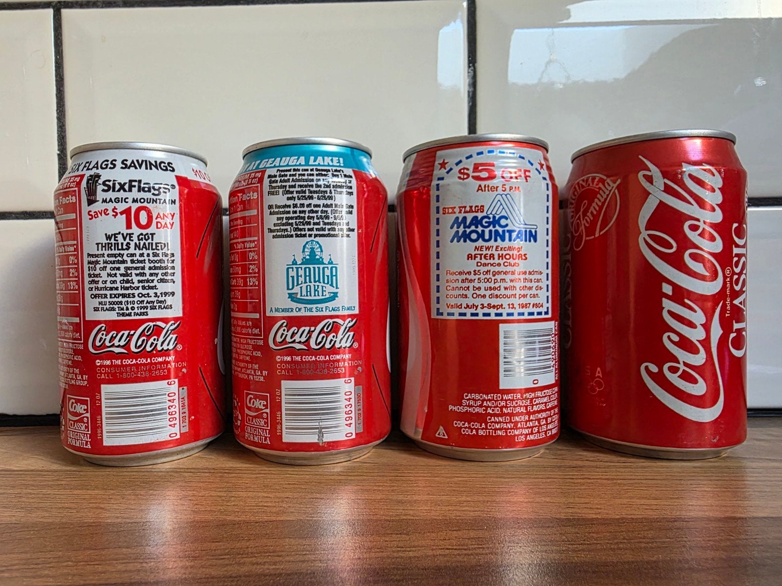 Vintage Coca-Cola blikjes - Six Flags Magic Mountain, Ophalen of Verzenden, Gebruikt
